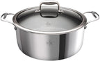 Hell's Kitchen Hybrid 7.5 Qt Pot and lid, Tri-Clad Stainless Steel and Nonstick Ceramic, PFAS Free, no PFOA, no PTFE, no Teflon, Non Toxic Cookware, Metal Utensil Safe, All Cooktops and Oven Safe