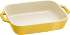 STAUB Ceramic Rectangular Baking Dish Set, Casserole Dish, 2-Piece, Citron