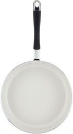 Rachael Ray Cucina Ceramic Nonstick Saute Pan with Lid, 3 Quart Non Stick Sauteuse Pan, Dishwasher Safe - Peppercorn