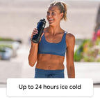 Takeya Actives Water Bottle with Spout Lid - Bottle with Double Stainless Steel Insulation - Dishwasher Safe & BPA-Free - Bottle with Spout Lid & Removable Bumper - 64 oz, Midnight Blue