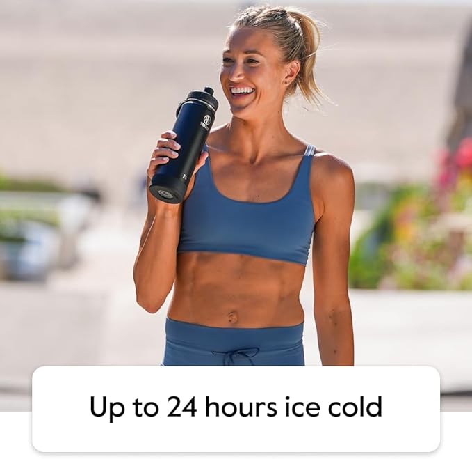 Takeya Actives Water Bottle with Spout Lid - Bottle with Double Stainless Steel Insulation - Dishwasher Safe & BPA-Free - Bottle with Spout Lid & Removable Bumper - 32 oz, Mystic Blue