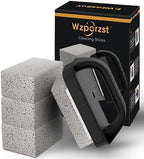 Heavy Duty Griddle Cleaning Brick with Handle- Compatible with Blackstone Flat Top Grills, Commercial Grade Pumice Stone, Easy Grip & Scrape (4 Pack)