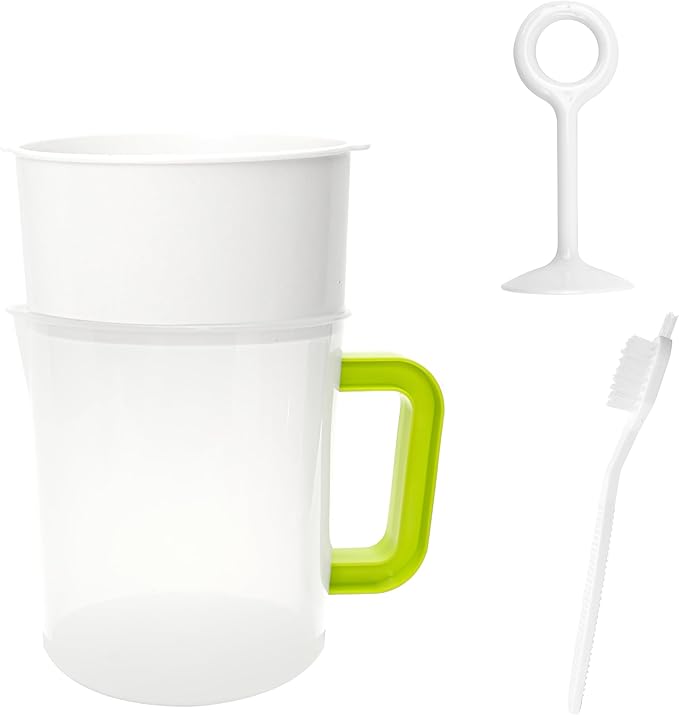 1.6 Quart Food Strainer Press Filter Bag Replacement, Juicer Pitcher with Built-in Drainer for Juicing Use After, Yogurt, Nut Milk, Soy Milk, Pulp Dairy Maker (1 Set, 5 Parts)