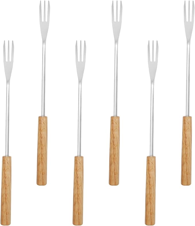 Pack of 6 Fondue Forks Chocolate Cheese Dipping Set Candy Dipping Forks, DIY Baking Supplies Stainless Steel Cake Dipping Fork