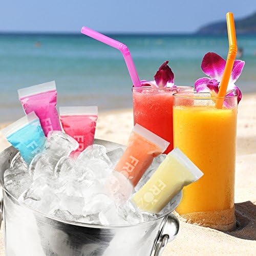 SMALL SIZE Frozip 125 Disposable Ice Popsicle Mold Bags| BPA Free Freezer Tubes With Zip Seals | For Healthy Snacks, Yogurt Sticks, Juice & Fruit Smoothies, Ice Candy Pops| Comes With A Funnel (5x2")