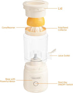 Orange Citrus Juicer, Electric Portable Lemon Juicer,Citrus Squeezer for Lemon Grapefruit Fruit, Small Wireless Juice Machine, Easy Use Orange Squeezer, Easy to Clean