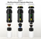 Portable Espresso Maker, 20 Bar Pressure Small Coffee Machine, Rechargeable Battery Operated Mini Coffee Maker for Pods or Grounds, Includes Car Charger, for Hot & Iced Coffee (White)