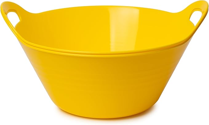 Tiawudi 2 Pack Snack Bowls (4.9L Large), Plastic Serving Bowls for Party, Large Bowls with Handles for Kitchen, Fruit, Cereal, Candy, Salad and Chip, Microwave Safe