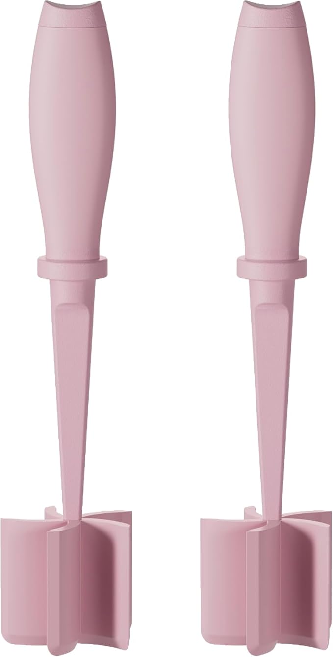 2 Pack Meat Chopper, 5 Curve Blades Ground Beef Masher, Heat Resistant Meat Masher Tool for Hamburger Meat, Ground Beef, Turkey and More