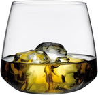 NUDE Whiskey Glasses Set of 4 – Mirage 13 oz Lead-Free Crystal Rocks Glasses for Whisky, Scotch & Bourbon – Tapered Rim, Dishwasher Safe, Modern Bar Tumblers Luxury Gift Set