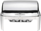 ROVSUN Chafing Dish Buffet Set, 9 Quart Roll Top Stainless Steel Chafer, NSF Rectangular Set with Food Pan, Water Pan and Fuel Holders, for Wedding, Parties, Banquet, Catering Events