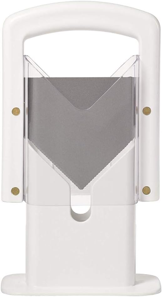Hoan The Original Bagel Guillotine Slicer, Manual Precision Cutter with Safety Shield, Cleanly Slices Bagels and More, White, 9.25 Inch Kitchen Tool