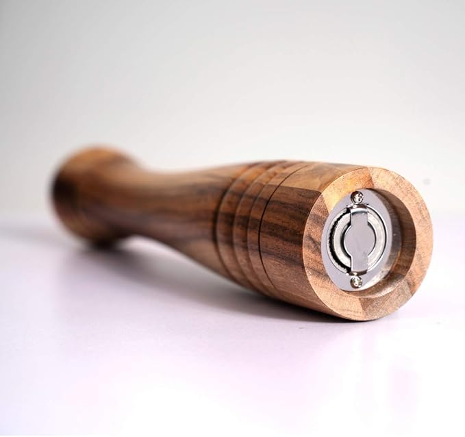 Pepper Mill, Pepper Grinder with Adjustable Stainless Steel Grinder, Acacia Wood, Height 30 cm / 12 inch