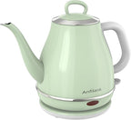 Electric Gooseneck Kettle, 1L 1500WFast Boil, 100% Stainless Steel BPA Free Pour-Over Coffee & Tea Kettle,Water Boiler with Auto Shut & Boil-Dry Protectio,Green