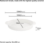 10 x 7 Inch Oval Au Gratin Baking Dishes, Set of 2, Porcelain Baking pan Oven Safe, Roasting Lasagna Pans, for Casserole Dish, Pie Plate, Baking, scalloped potatoes, shepherds pie