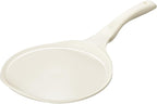 Redchef Crepe Pan Nonstick, 10 Inch Ceramic Flat Skillet Pan for Roti Dosa Tawa Comal Para Tortillas Pancake Pan for Stove Top, Induction Compatible, PFAS/PFOA/PTFE Free(Beige White)