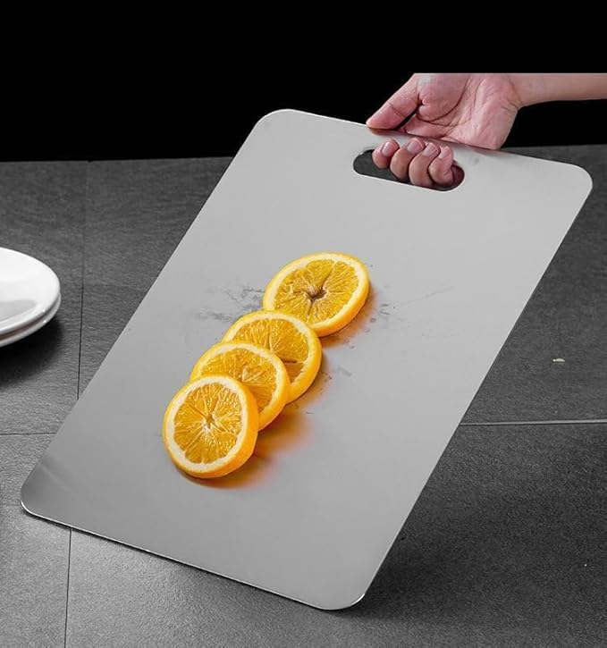 Titanium Cutting Board, New Titanium Cutting Board, Top, 100% Pure Titanium Cutting Boards for Kitchen, Healthy Premium Dual-Sided Chopping Board for Fruit, Meat, Vegetable. (Large - 18" x 12")