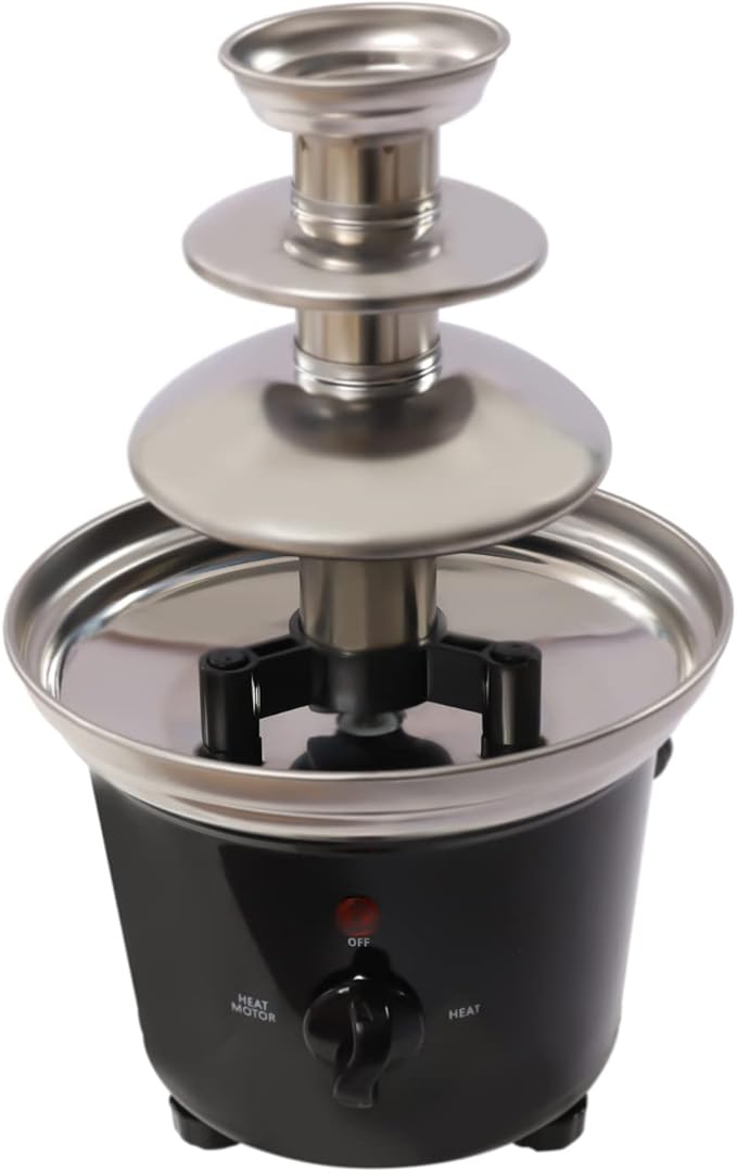 Chocolate Fountain, 3 Tiers Electric Melting Machine Chocolate Fondue Fountain Set with Fruit Plate for Birthday Party Wedding Celebration