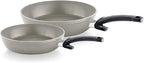 Fissler Ceratal Comfort Ceramic Non-Stick Frying Pan 2 Piece Set, 9.5 Inch and 11 Inch, Warm Grey, Made without PFAS