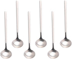 6 PCS Silver Coffee Spoons, 18/8 Stainless Steel Espresso Spoons, 5.2 Inches Vogue Mini Tea Spoon, Cappuccino Stirring Small Spoon for Dessert, Ice Cream, Frosted Handle, Sweejar(Silver)