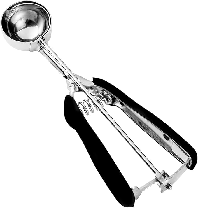 Cookie Scoop 2 Tablespoon, Size #40 Cookie Dough Scoop, 2 Tbsp/ 30 ml/ 1 oz Cookie Scoops for Baking, Spring-Loaded, 18/8 Stainless Steel, Comfortable Grip