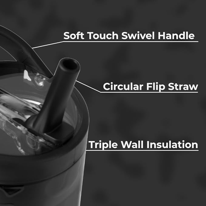 HydroJug Sport - Stainless Steel Tumbler with Straw, Vacuum Insulated, 20oz Leakproof Water Bottle, Ergonomic Design, Reusable, Dishwasher Safe, Rubber Base, Durable for Gym or Outdoors, Black Leopard