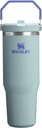 Stanley IceFlow 2.0 Flip Straw Tumbler with Handle 30 oz | Twist On Lid and Flip Up Straw | Leak Resistant Water Bottle | Insulated Stainless Steel | BPA-Free | Exclusive Blue Cactus