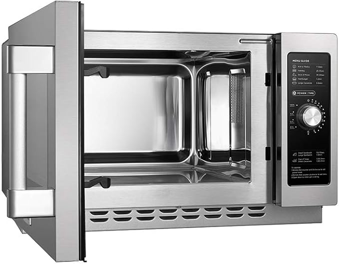 Midea Equipment 1034N0A Countertop Commercial Microwave Oven with Dial, 1000W, Stainless Steel, 1.2 CuFt