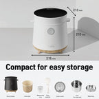 Banu Mini Low Carb Rice Cooker Japanese Low Carb Rice Cooker 3 Cups (white rice), 1 Cup (Low carb rice) Uncooked with Stainless Steel Steamer, Rice Maker Low Sugar Rice Function, 24H Delay Timer & Auto Keep Reduce One-Touch Cooking - Black