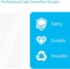 Cake Scraper 6 Pieces Clear Acrylic Icing Smoother Decorating Comb Scrapers Set, Pastry Cutter for Mousse Butter Cream Decoration, 11 Patterns Different Stripes for Cakes Edges, Kitchen Baking Tool