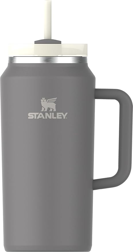 STANLEY Quencher H2.0 Tumbler with Handle & Straw 64 oz | Flowstate 3-Position Lid | Large Capacity for Travel & Sports | Insulated Stainless Steel Cup | BPA-Free | Stone