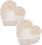 4 Inch Mini Heart Shaped Cake Pans Nonstick Silicone Heart Cake Molds for Baking Set of 2 (Cream)