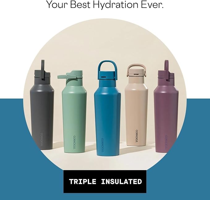 Corkcicle Sport Canteen Insulated Tumbler, North Shore, 20 oz – Reusable Water Bottle Keeps Beverages Cold for 25 Hours & Hot 12 Hours – Cupholder Friendly Tumbler with Screw-On Cap