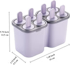 HOMQUEN Popsicles Molds, 8 Piece Ice Pop Mold, Reusable Easy Release Ice Cream Mold for kids, Many Shapes Homemade Popsicle Molds, DIY Popsicle Maker, BPA Free (8 Cavities-Purple)