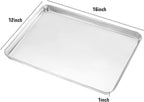 Baking Sheet with Rack Set, Yododo Set of 4 (2 Sheets + 2 Racks), Stainless Steel Cookie Sheet Baking Pan Tray with Cooling Rack, Non Toxic & Heavy Duty & Easy Clean - Size of 16 inch