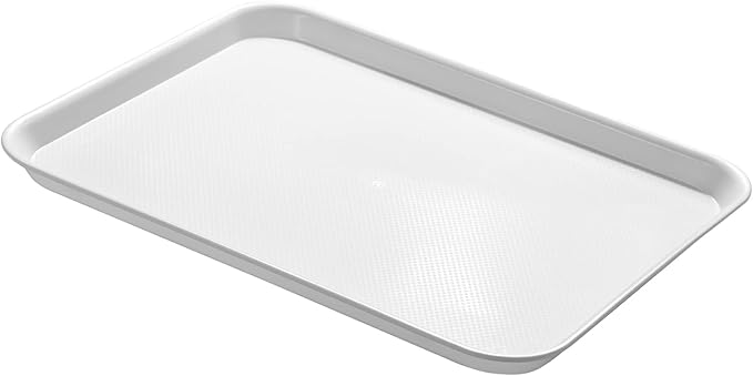 Plastic Cafeteria Trays,Fast Food Serving Trays,13"X17",Set of 6(White)