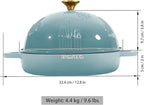 Cast Iron Bread Oven With Cloche Lid for Baking - Blue Enameled Dutch Oven With Dome Lid for Sourdough - 5 qt