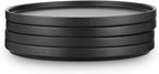 Stone Lain Coupe - Celina Stoneware Round Dinner Plates Set, 4-Piece, Black Matte