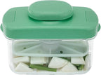 Instant Pickle Maker Vegetable Press Tsukemono Container Rectangle Made in Japan BPA Free (Green 0.8L)