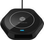 Smart Beverage Heating Plate Candle Wax Cup Warmer Electric Thermostat Coaster for Hot Coffee Milk Tea Water Cocoa Desk Home Office Use (R1 Black)