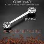 CoaGu Stainless Steel Coffee Scoop: Dual-Measure 1 Tbsp & 2 Tbsp Long Handle Tablespoon for Precise Scooping from Large Coffee Bags or Baking Ingredients