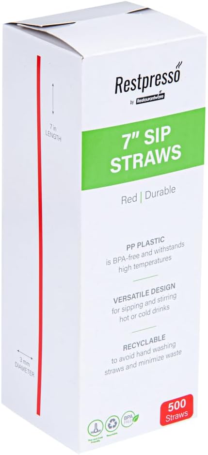 Restaurantware Restpresso 7 Inch Cocktail Stirrers 5000 Disposable Coffee Stirring Rods - Premium Odorless Red Plastic Stirrers For Coffee For Hot And Cold Drinks For Bars Or Offices