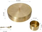 Hammered Pattern Handcrafted Brass Masala/Spice Box Set With Spoon Container 90 ML-Food Spice Storage Rack Indian Boxes Dani Dabba For Kitchen (8-INCH)