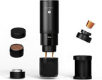 Nuttii E-Coffee Portable Espresso Machine, 20 Bar Self-Heating Travel Coffee Maker, Precise Pressure Control for Golden Extraction, Supports Ground & Capsule Coffee for RV, Camping & Office (Black)