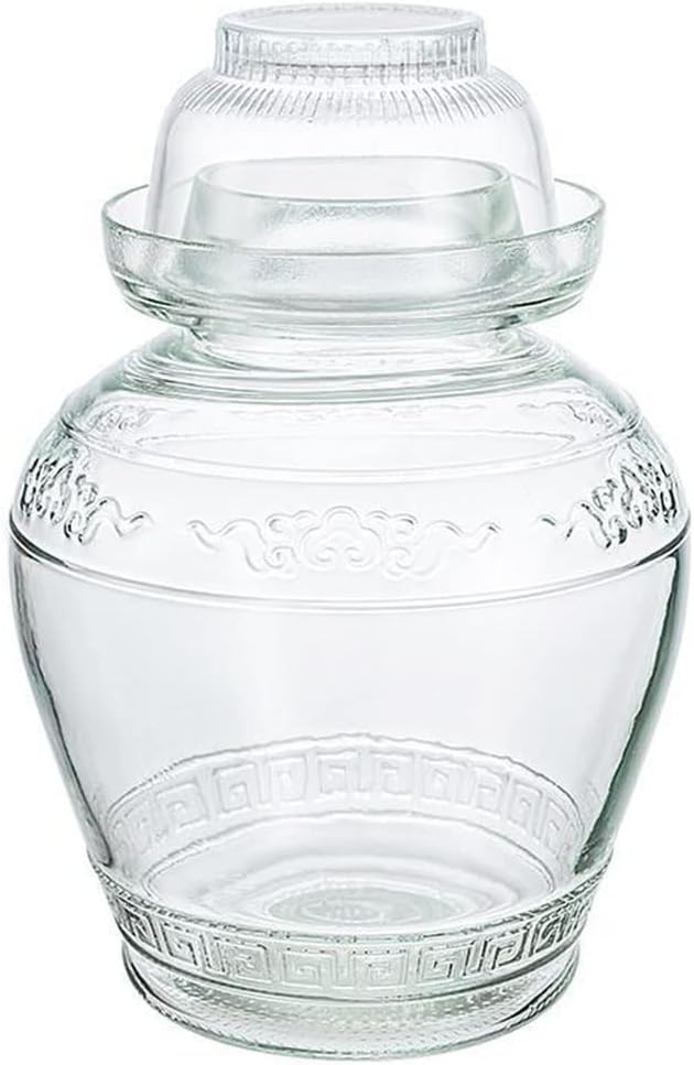 2.5L Pickle Jar Glass Jar with Lid, Wide Mouth Fermentation Jar Canning Jar for Making Pickles, Kimchi, Sauerkraut, Kombucha and Wine Brewing