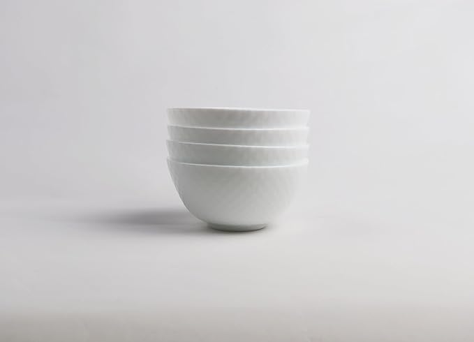 28 OZ Ceramic Soup Bowls for Kitchen White Diamond, Ultra light Set of 4 Perfect for Soup Bowls for Kitchen, Ramen Bowl, for Oatmeal, Fruit,Salad and Rice Bowl, Dishwasher & Microwave Safe (6.8 INCH)