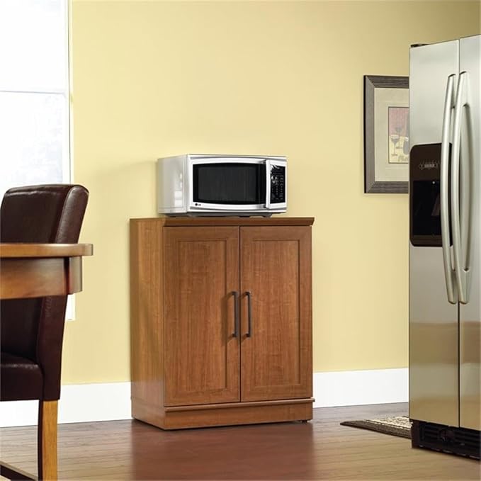 Sauder HomePlus Base Pantry Cabinet, L: 29.61" x W: 17.01" x H: 37.40", Sienna Oak