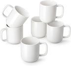 vancasso Porcelain Coffee Mugs Set, 12 oz Ceramic Coffee Cups for Latte Hot Tea Cappuccino Cocoa Milk Cups Set of 6, Dishwasher & Microwave Safe, White