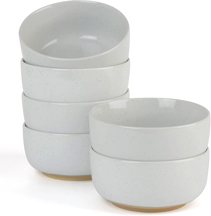 famiware Milkyway Cereal Bowl, Soup Bowls for 6, 25 Ounce Bowls Set for Kitchen, Bowl Set for Cereal Soup Rice Pasta Salad Oatmeal, Light Gray