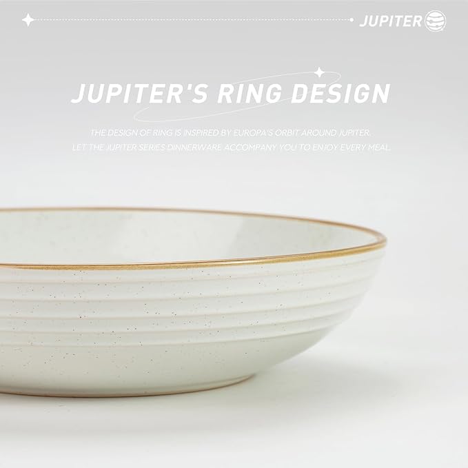 famiware Jupiter Pasta Bowls, 30 OZ Large Salad Bowls Set of 4, Microwave and Dishwasher Safe, Sturdy & Stackable, Serving Bowls for Kitchen, Multi-color